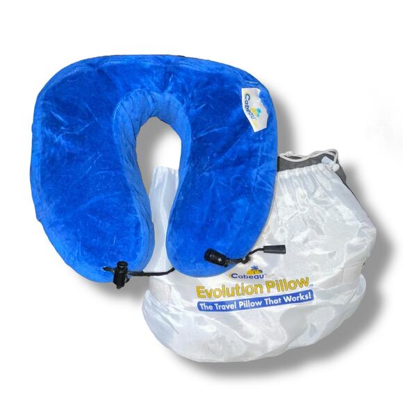 Cabeau Evolution Classic Memory Foam Neck Pillow Travel Washable Carry Bag Blue - Picture 6 of 13